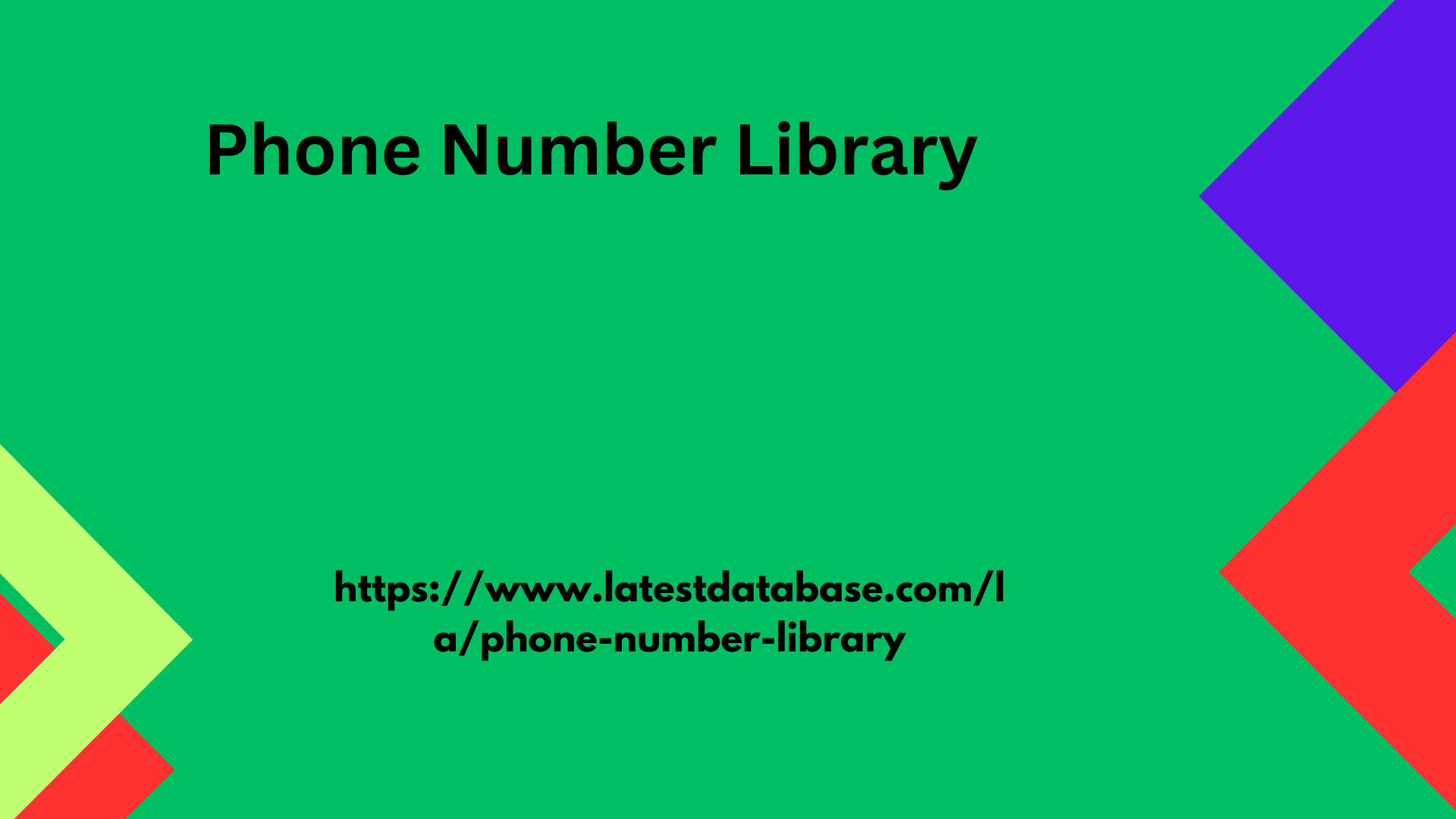 Phone Number Library