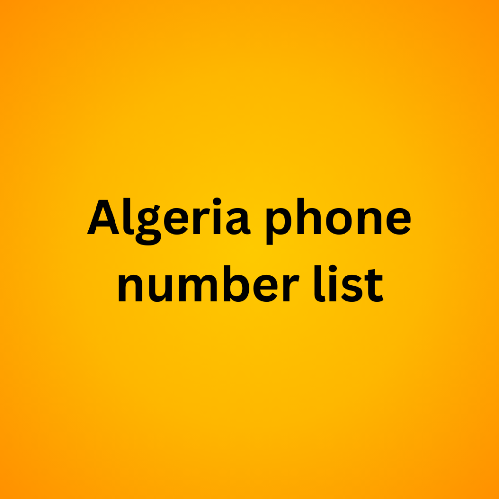 Algeria phone number list